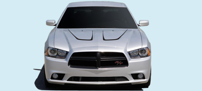 11-14 Dodge Charger Dual Solid U-stripes No Finer Pinstripe Kit - Click Image to Close